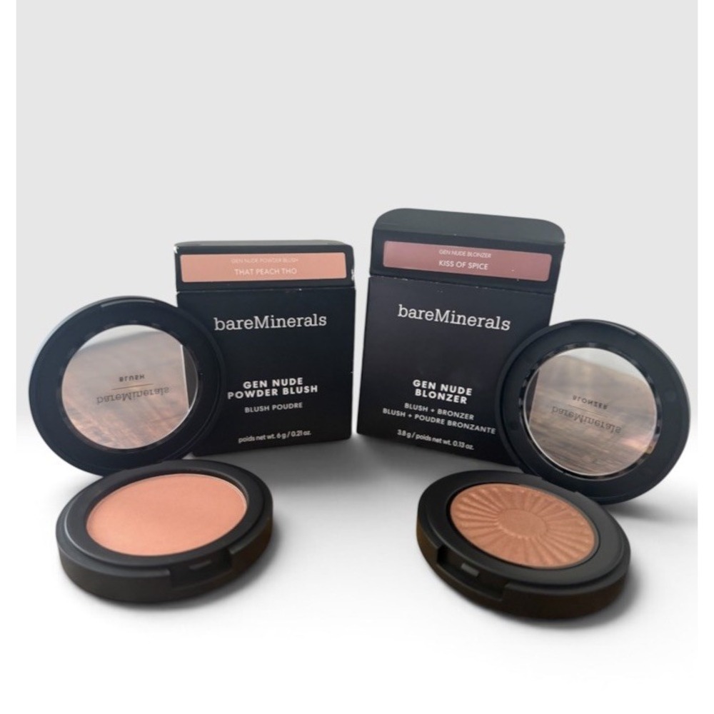 Bare Minerals Glow Gen Nude Blush Blonzer THAT PEACH THO, KISS OF SPICE 2PC NIB
